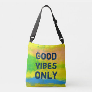Goede Vibes Ony - Blauw Geel Abstract Art. Crossbody Tas
