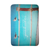Goede Vibes Quote Witte Zeemeeuw Strand Vogels Fot Badmat (Voorkant Verticaal)