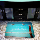 Goede Vibes Quote Witte Zeemeeuw Strand Vogels Fot Badmat