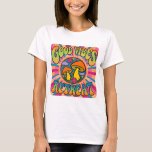 Goede vibes retreat paddenstoel t-shirt