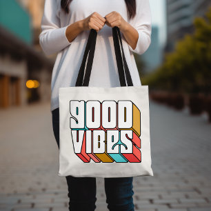 Goede Vibes Retro Trendy Motivatie Inspirerend Draagtas