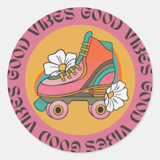 Goede vibes ronde sticker (Voorkant)