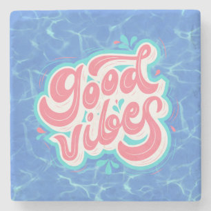 Goede Vibes Strand/zwembad Stenen Onderzetter