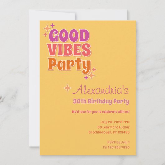 Goede Vibes Summer 30e verjaardagsfeest Kaart (Voorkant)