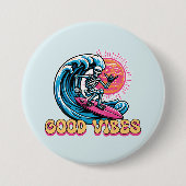 Goede Vibes - Surfen - Summer Vibes Ronde Button 7,6 Cm (Voorkant)