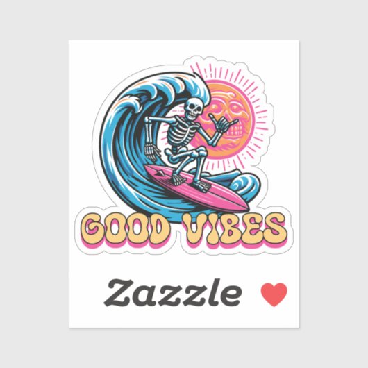 Goede Vibes - Surfen - Summer Vibes Sticker (Vel)