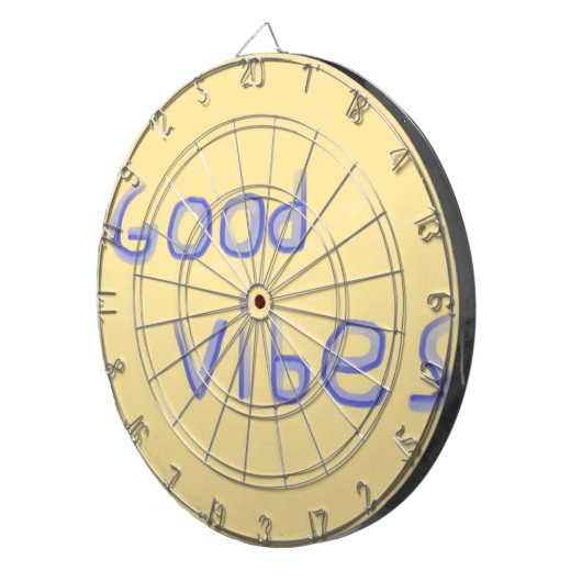 Goede vibes tekstkunst dartbord (Voorkant Rechts)