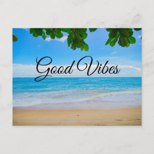 Goede Vibes Tropical Beach Zand en Zee Briefkaart