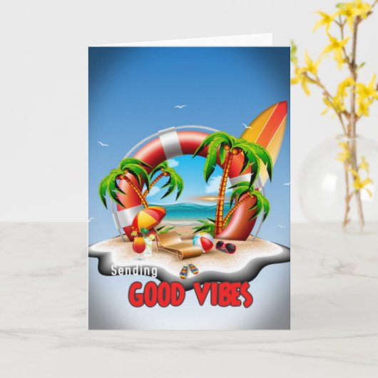 Goede Vibes verzenden Kaart (Gele Bloem)