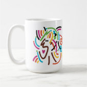 Goede Vibraties Abstracte Moderne Kunst Retro Mok (Links)