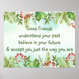 Goede vrienden begrijpen Inspirerend kerst Poster