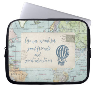 Goede vrienden en grote avonturen Citaat Laptop Sleeve