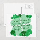 Goede vrienden en shamrocks briefkaart (Voorkant / Achterkant)