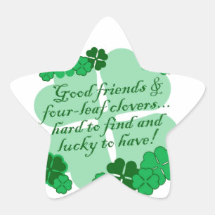 Goede vrienden en shamrocks ster sticker