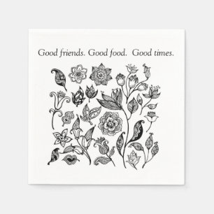 Goede vrienden. Goed eten, goede tijden servetten