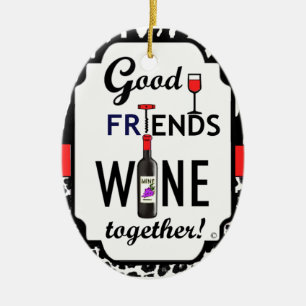 Goede vrienden wijden samen. keramisch ornament