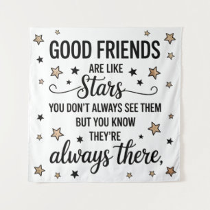 Goede Vrienden Zijn Als Sterren Inspirerende Quote Wandkleed