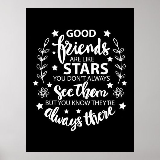 Goede vrienden zijn als sterren poster (Voorkant)