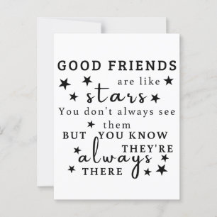 Goede vrienden zijn als sterren: Vriendschap Quote Briefkaart