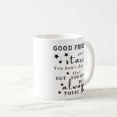 Goede vrienden zijn als sterren: Vriendschap Quote Koffiemok (Voorkant rechts)
