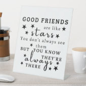 Goede vrienden zijn als sterren: Vriendschap Quote Reclamebord Met Voetstuk (Insitu)
