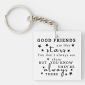 Goede vrienden zijn als sterren: Vriendschap Quote Sleutelhanger (voorkant)
