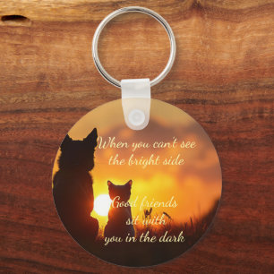 Goede vrienden zitten bij je in de Dark Custom Nam Sleutelhanger