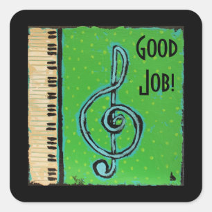 Goede werkpianostudentenstickers vierkante sticker