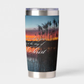 Goede werkvijver zonsondergang geïsoleerde drinkbeker (Achterkant)