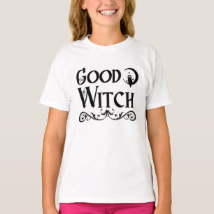 Goede Witch Uil Zwart en Wit Halloween T-shirt
