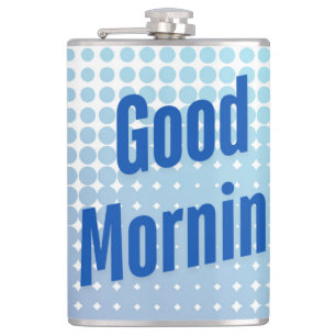 Goedemorgen Blauwe Stippen Heupfles