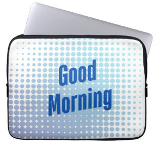 Goedemorgen Blauwe Stippen Laptop Sleeve