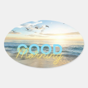 Goedemorgen Blue Sky Ovale Sticker
