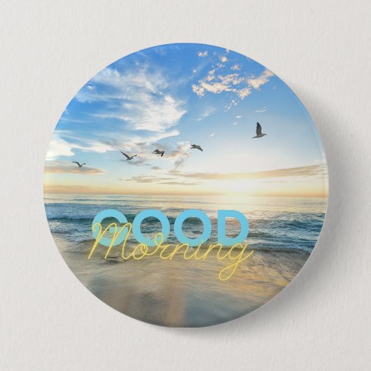 Goedemorgen Blue Sky Ronde Button 7,6 Cm (Voorkant)
