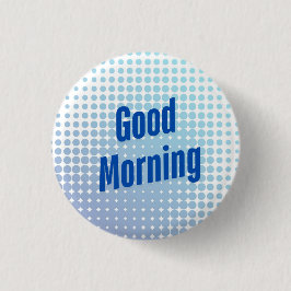 Goedemorgen Blue Stippen Ronde Button 3,2 Cm