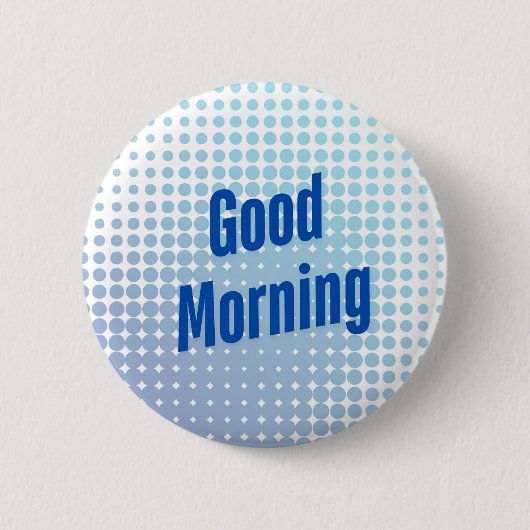 Goedemorgen Blue Stippen Ronde Button 5,7 Cm (Voorkant)