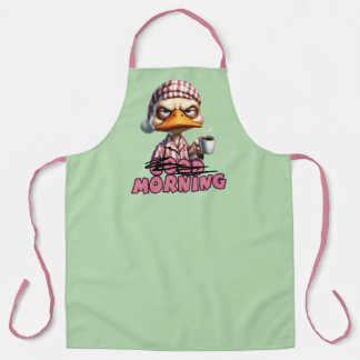 Goedemorgen Chagrijnige Eend Met Koffie En Pyjama Schort