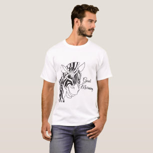 "Goedemorgen" Cute Zebra Black/White Stripes T-shirt