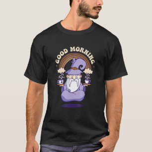 Goedemorgen, de magische wizard van mijn laptop t-shirt