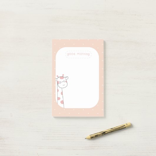 Goedemorgen Giraffe Post-it® Notes (Op bureau)
