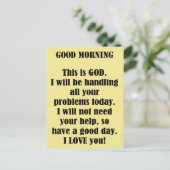 Goedemorgen, GOD Briefkaart (Staand voorkant)