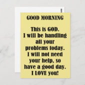 Goedemorgen, GOD Briefkaart (Voorkant / Achterkant)