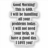 Goedemorgen, GOD Sticker (Voorkant)
