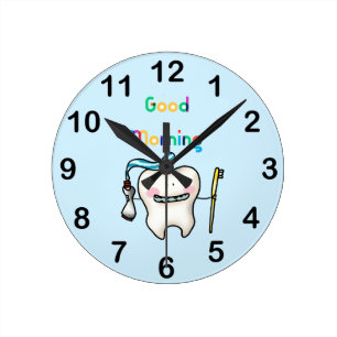 goedemorgen - grappige badkamer ronde klok