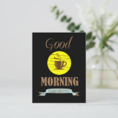 Goedemorgen grappige koffiedrinker citaten briefkaart (Staand voorkant)