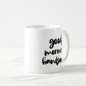 Goedemorgen Handsome Black Modern Typography Mok (Voorkant rechts)