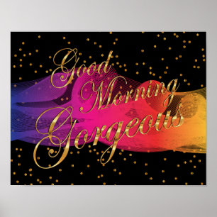 Goedemorgen heerlijk over zwart poster