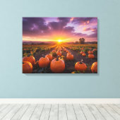 Goedemorgen herfstveld canvas afdruk (Insitu (Houten vloer))