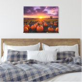 Goedemorgen herfstveld canvas afdruk (Insitu (Slaapkamer))