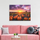 Goedemorgen herfstveld canvas afdruk (Insitu (Woonkamer))